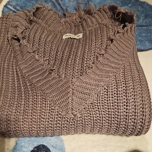 Main Strip Brown V-Neck Sweater